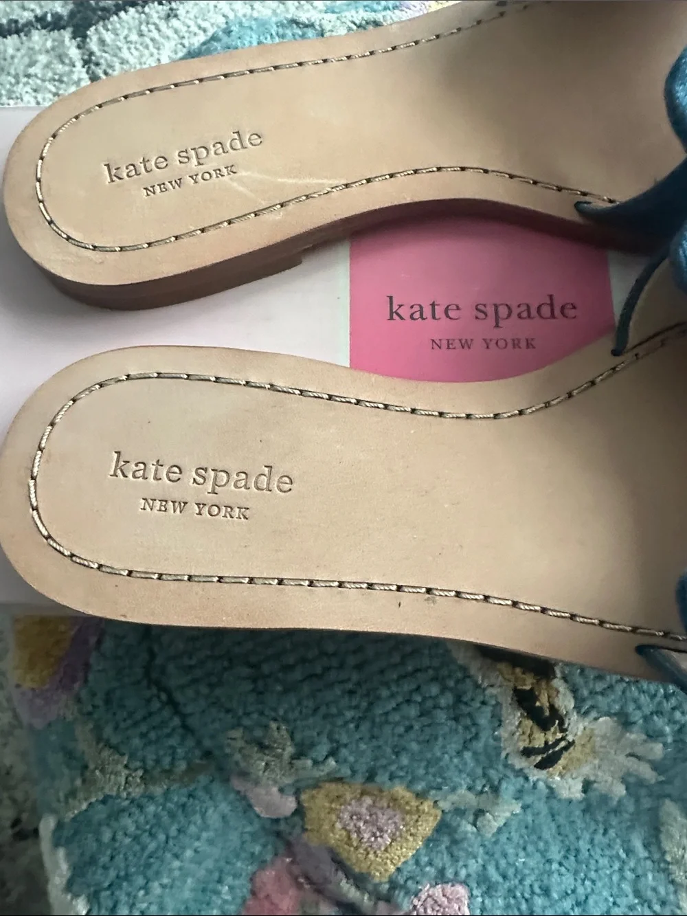 kate spade SASHA Denim bow slide sandals